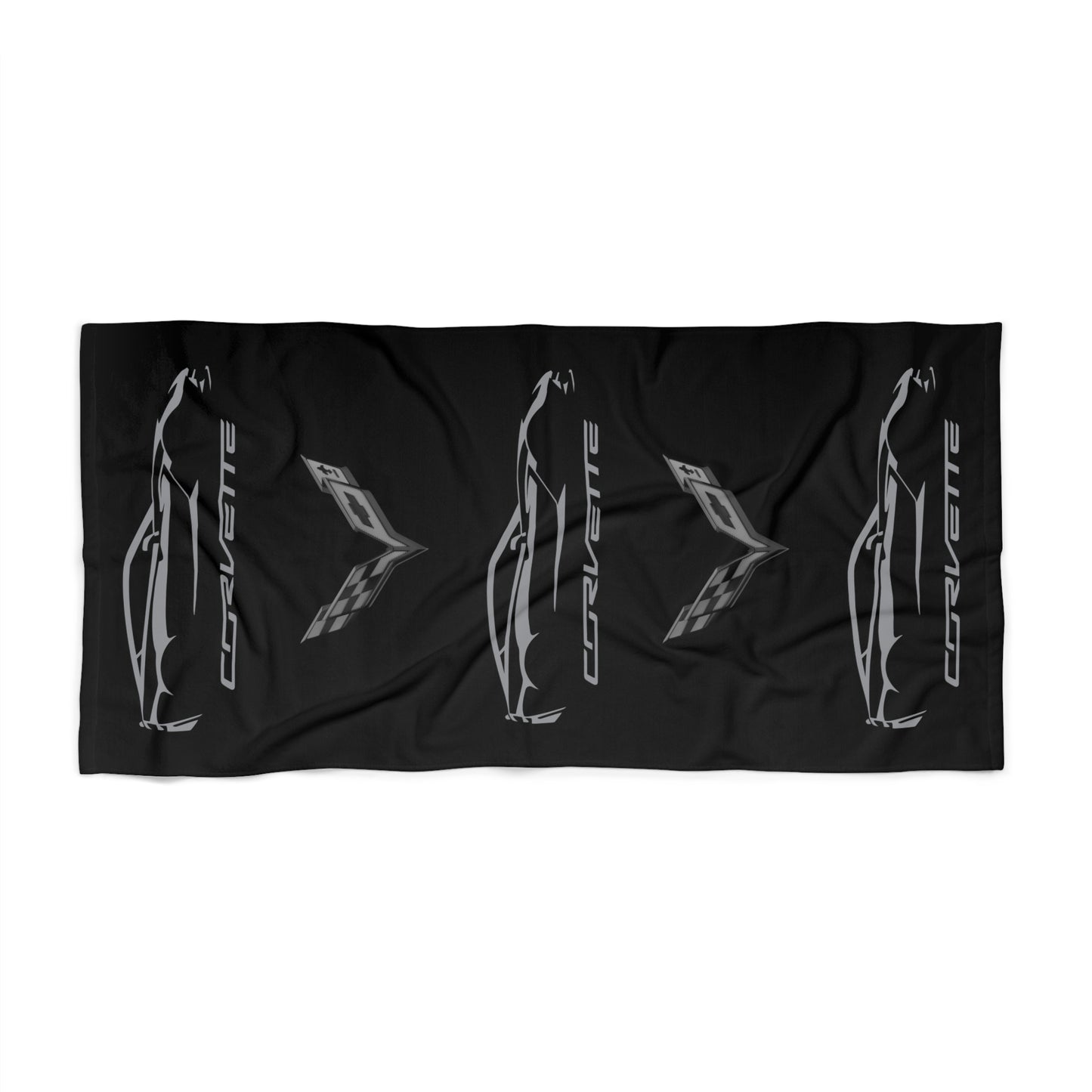 Corvette C7 Custom Illustrated Beach Towel, Corvette Gift, Car Enthusiast Towel, Quick-Dry Towel, Corvette Logo, Shower Towel, Car Guy Gifts