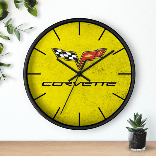 Corvette C6 Wall Clock, Racing Home Decor, Gift for Him, Man Cave Clock, Corvette Merchandise, Mancave Gift, Clocks