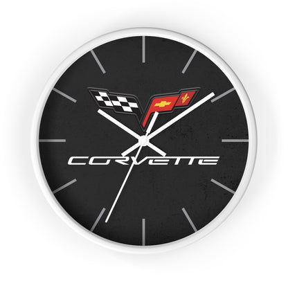 Corvette C6 Wall Clock, Racing Home Decor, Gift for Him, Man Cave Clock, Corvette Merchandise, Mancave Gift, Clocks
