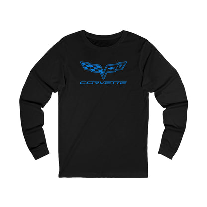 Unisex Corvette Blue C6 Long Sleeve Tee, Graphic T-Shirt, Gift for Him, Gift for Her, Bella+Canvas, Soft Shirt