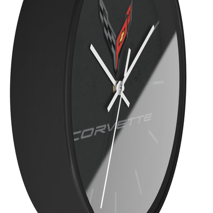 Corvette C8 Wall Clock, Racing Home Decor, Gift for Him, Man Cave Clock, Corvette Merchandise, Mancave Gift, Clocks