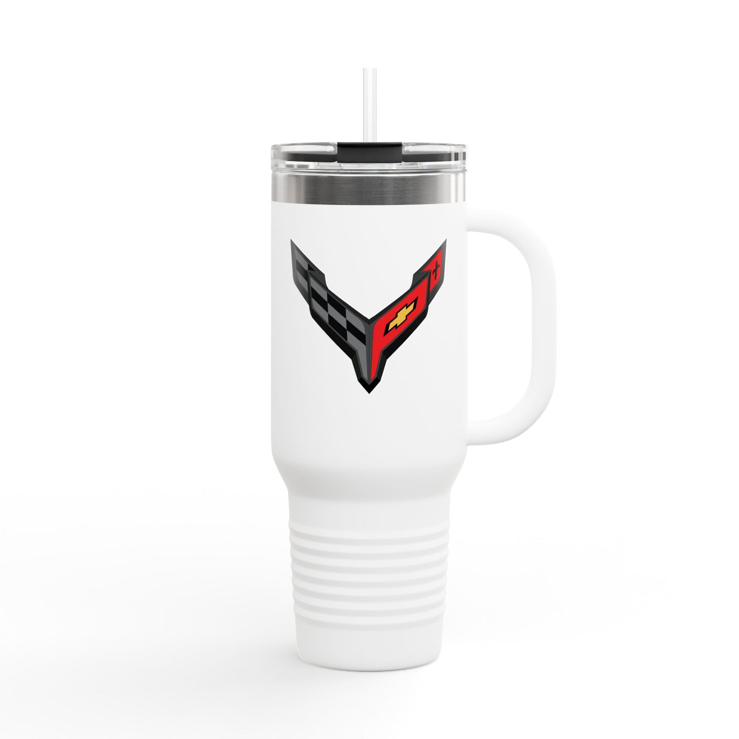 Corvette Travel Mug, C8 Corvette Gifts, Car Enthusiast Mug, 40oz Tumbler, Stainless Steel, Corvette Logo, Car Guy Gifts, Corvette Accessory