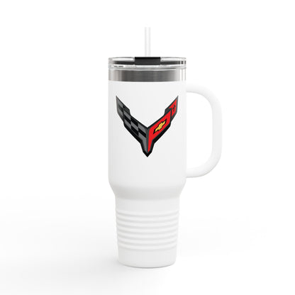 Corvette Travel Mug, C8 Corvette Gifts, Car Enthusiast Mug, 40oz Tumbler, Stainless Steel, Corvette Logo, Car Guy Gifts, Corvette Accessory
