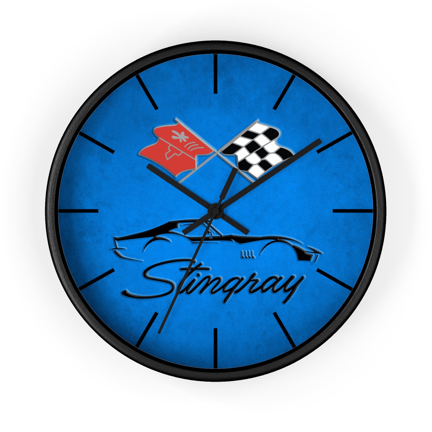 Corvette C3 Stingray Illustrated Wall Clock, Racing Home Decor, Gift for Him, Man Cave Clock, Corvette Merchandise, Mancave Gift, Clocks