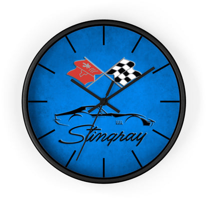 Corvette C3 Stingray Illustrated Wall Clock, Racing Home Decor, Gift for Him, Man Cave Clock, Corvette Merchandise, Mancave Gift, Clocks