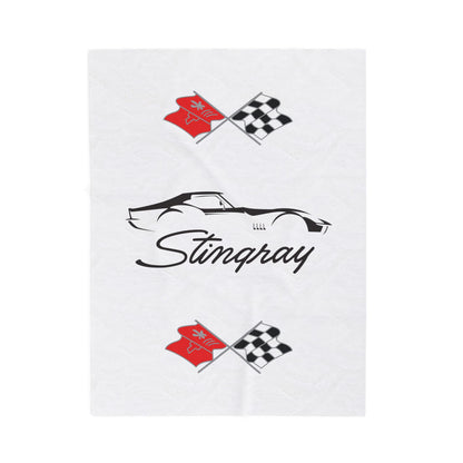 Corvette C3 Stingray Custom Illustrated Blanket, Soft Blankets, Corvette Logo, Velveteen Blanket, Car Guy Gifts, Car Girl Gifts
