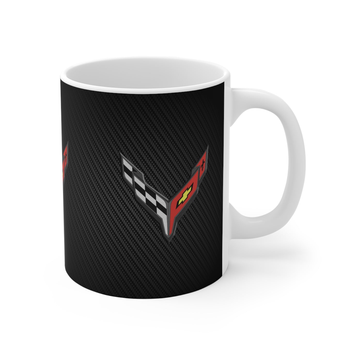 Corvette Coffee Mug - Corvette Ceramic Mug - 11oz. Coffee Mug - Chevy Corvette Mug - Microwave-Safe - Gift for Car Enthusiasts - C8 Logo