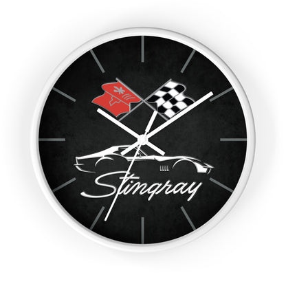 C3 Stingray Illustrated Wall Clock, Racing Home Decor, Gift for Him, Man Cave Clock, Corvette Merchandise, Mancave Gift, Clocks