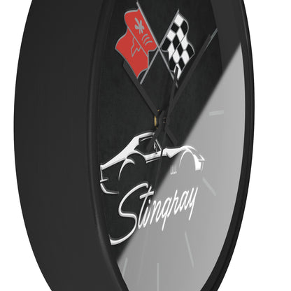 C3 Stingray Illustrated Wall Clock, Racing Home Decor, Gift for Him, Man Cave Clock, Corvette Merchandise, Mancave Gift, Clocks