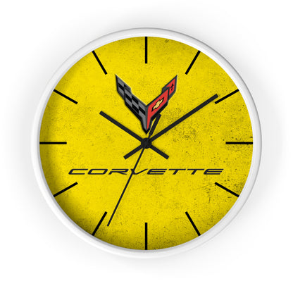 Corvette C8 Wall Clock, Racing Home Decor, Gift for Him, Man Cave Clock, Corvette Merchandise, Mancave Gift, Clocks
