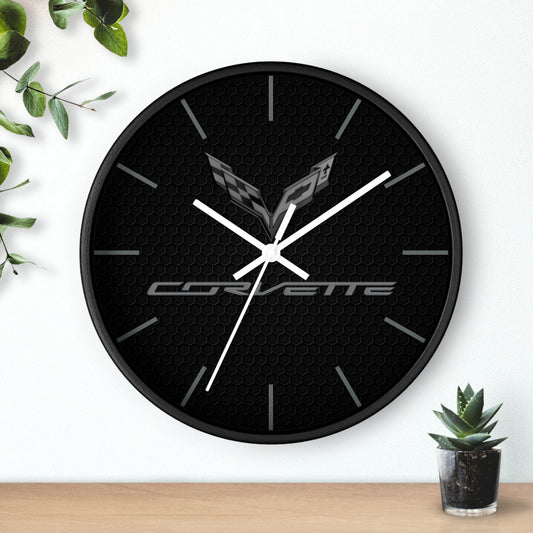 Corvette C7 "Blackout" Wall Clock, Racing Home Decor, Gift for Him, Man Cave Clock, Corvette Merchandise, Mancave Gift, Clocks