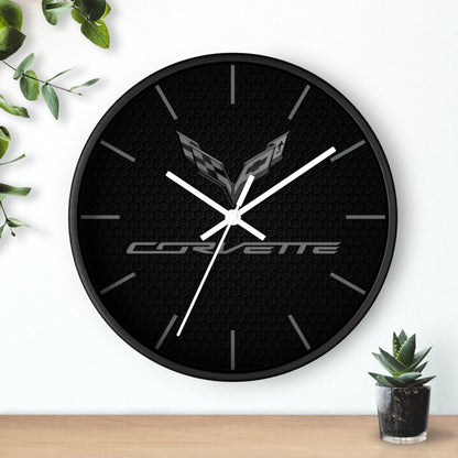 Corvette C7 Wall Clock, Racing Home Decor, Gift for Him, Man Cave Clock, Corvette Merchandise, Mancave Gift, Clocks