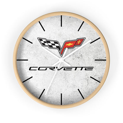 Corvette C6 Wall Clock, Racing Home Decor, Gift for Him, Man Cave Clock, Corvette Merchandise, Mancave Gift, Clocks