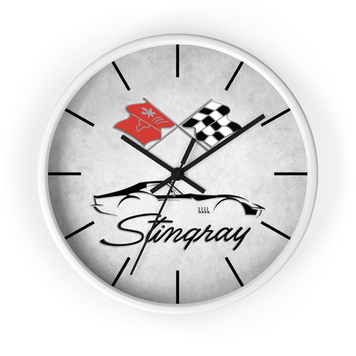 Corvette C3 Stingray Illustrated Wall Clock, Racing Home Decor, Gift for Him, Man Cave Clock, Corvette Merchandise, Mancave Gift, Clocks