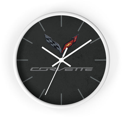 Corvette C7 Wall Clock, Racing Home Decor, Gift for Him, Man Cave Clock, Corvette Merchandise, Mancave Gift, Clocks
