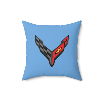 Copy of Corvette C8 Throw Pillow, Home Accessories, Mancave Decor, Man Cave, Square Pillow, Polyester, Couch and Bedding, C8 Logo, C8 Emblem
