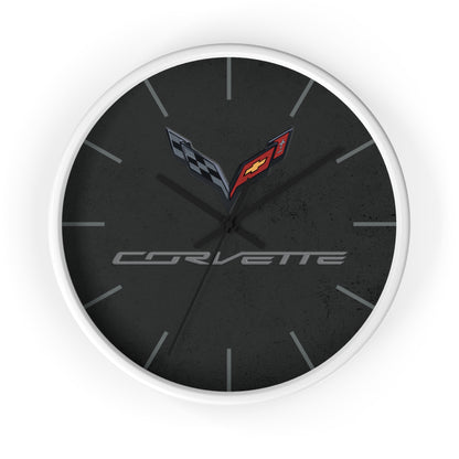Corvette C7 Wall Clock, Racing Home Decor, Gift for Him, Man Cave Clock, Corvette Merchandise, Mancave Gift, Clocks