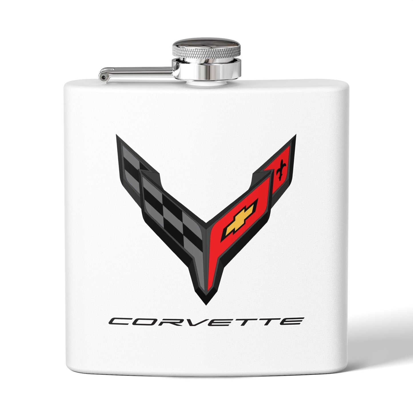 Corvette Flask, C8 Corvette Gifts, Car Enthusiast Hip Flask, 6oz Stainless Steel, Corvette Accessories, Pocket Flask, Gift for Car Guys