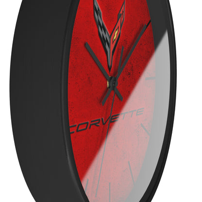 Corvette C8 Wall Clock, Racing Home Decor, Gift for Him, Man Cave Clock, Corvette Merchandise, Mancave Gift, Clocks