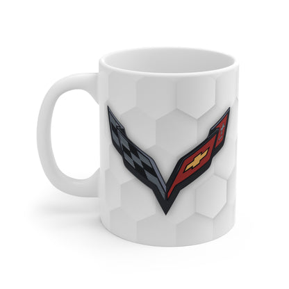 Corvette Coffee Mug - Corvette Ceramic Mug - 11oz. Coffee Mug - Chevy Corvette Mug - Microwave-Safe - Gift for Car Enthusiasts