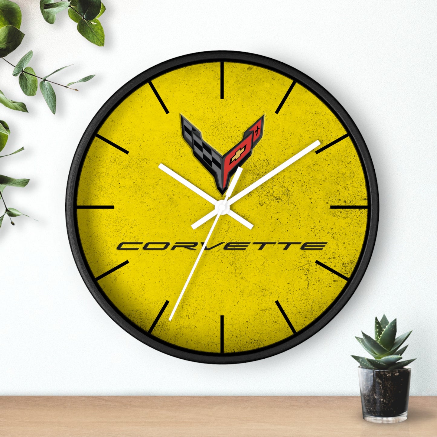 Corvette C8 Wall Clock, Racing Home Decor, Gift for Him, Man Cave Clock, Corvette Merchandise, Mancave Gift, Clocks