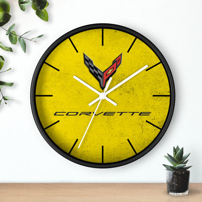 Corvette C8 Wall Clock, Racing Home Decor, Gift for Him, Man Cave Clock, Corvette Merchandise, Mancave Gift, Clocks