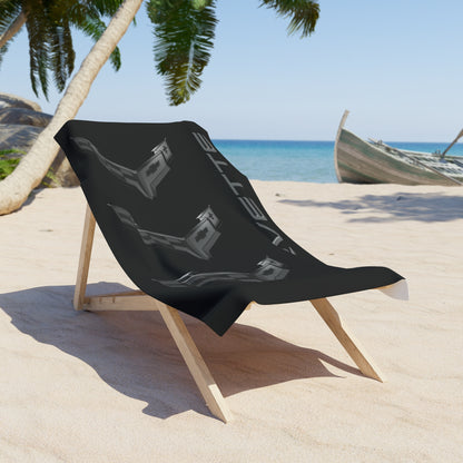 Corvette Blackout C8 Beach Towel, C8 Corvette Gifts, Car Enthusiast Towel, Quick-Dry Towel, Corvette Logo, White Towel, Car Guy Gifts
