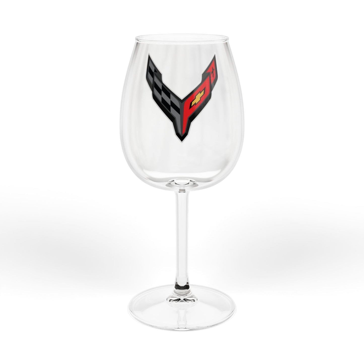 Corvette C8 Emblem 12oz Wine Glass – Car Enthusiast Stemware