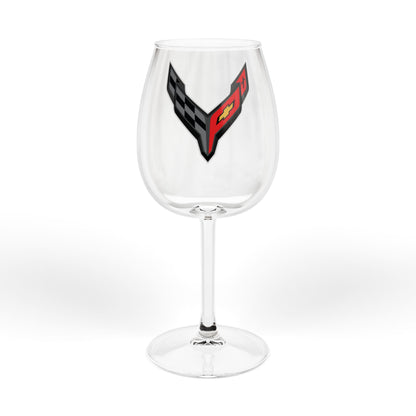 Corvette C8 Emblem 12oz Wine Glass – Car Enthusiast Stemware