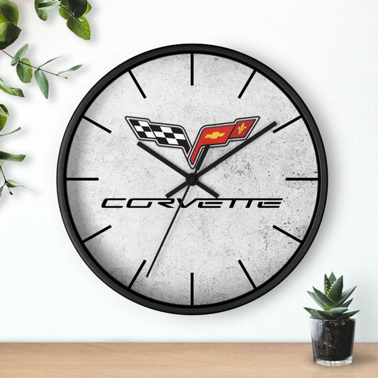 Corvette C6 Wall Clock, Racing Home Decor, Gift for Him, Man Cave Clock, Corvette Merchandise, Mancave Gift, Clocks