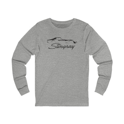 Unisex Corvette C3 Stingray Silhouette Long Sleeve Tee, Graphic T-Shirt, Gift for Him, Gift for Her, Bella+Canvas, Soft Shirt