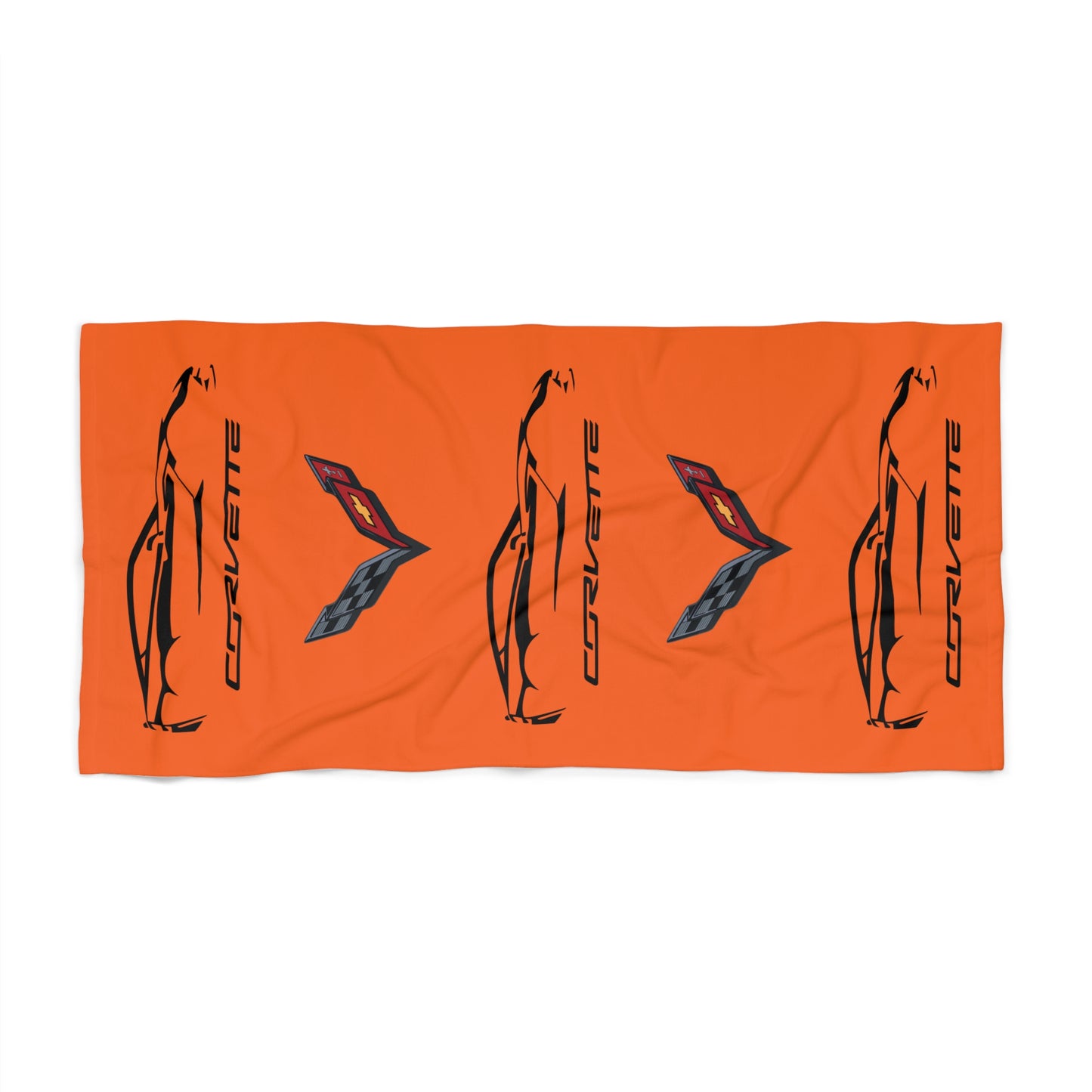 Corvette C7 Custom Illustrated Beach Towel, Corvette Gift, Car Enthusiast Towel, Quick-Dry Towel, Corvette Logo, Shower Towel, Car Guy Gifts