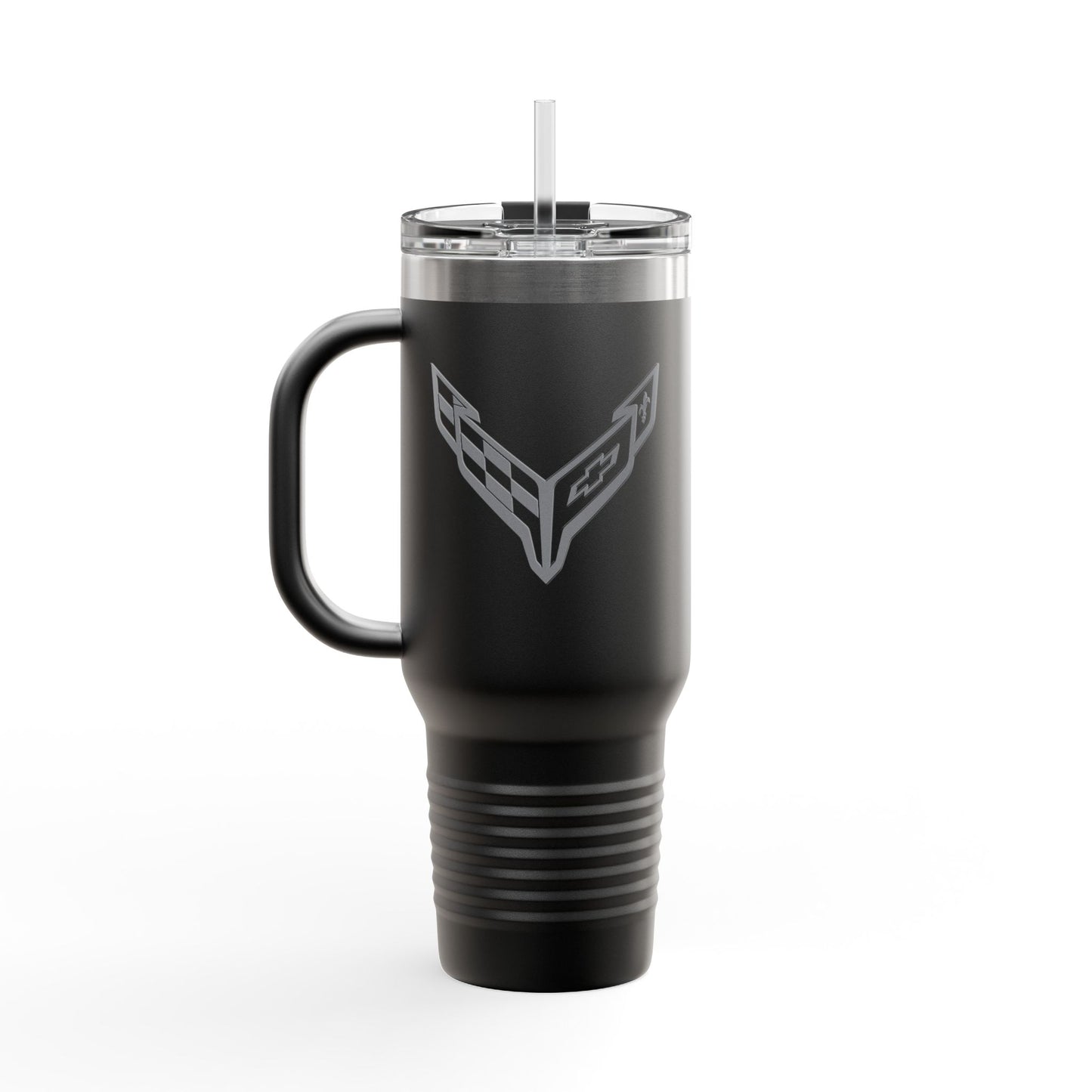 Corvette Travel Mug, C8 Corvette Gifts, Car Enthusiast Mug, 40oz Tumbler, Stainless Steel, Corvette Logo, Car Guy Gifts, Corvette Accessory
