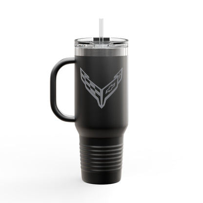 Corvette Travel Mug, C8 Corvette Gifts, Car Enthusiast Mug, 40oz Tumbler, Stainless Steel, Corvette Logo, Car Guy Gifts, Corvette Accessory