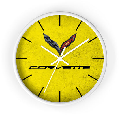 Corvette C7 Wall Clock, Racing Home Decor, Gift for Him, Man Cave Clock, Corvette Merchandise, Mancave Gift, Clocks