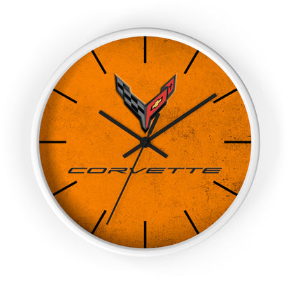 Corvette C8 Wall Clock, Racing Home Decor, Gift for Him, Man Cave Clock, Corvette Merchandise, Mancave Gift, Clocks