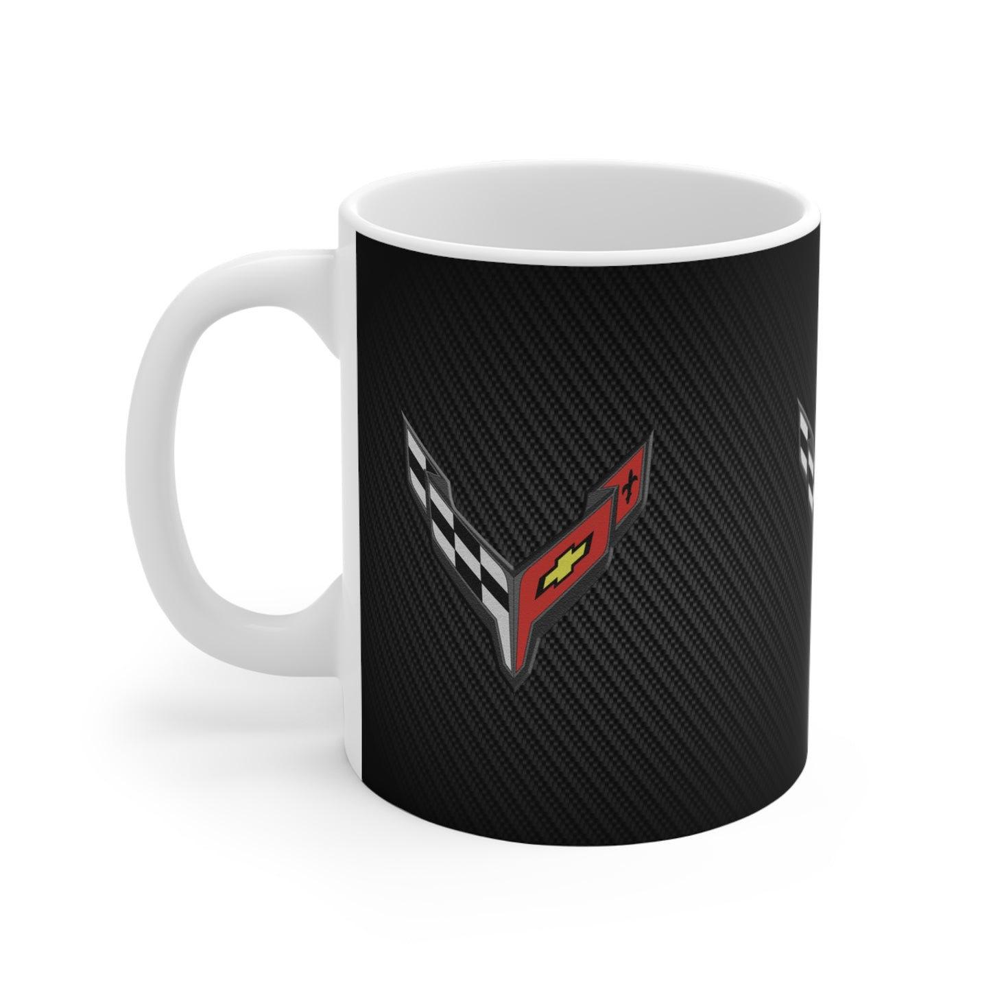 Corvette Coffee Mug - Corvette Ceramic Mug - 11oz. Coffee Mug - Chevy Corvette Mug - Microwave-Safe - Gift for Car Enthusiasts - C8 Logo