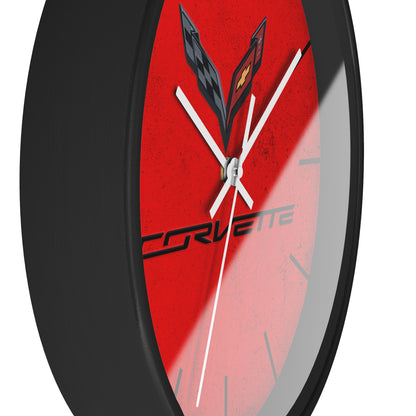 Corvette C7 Wall Clock, Racing Home Decor, Gift for Him, Man Cave Clock, Corvette Merchandise, Mancave Gift, Clocks