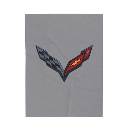 Corvette Blanket, C7 Corvette Gifts, Car Enthusist, Soft Blanket, Corvette Logo, Velveteen Blanket, Car Guy Gifts, Corvette Accessory