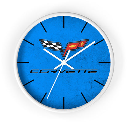 Corvette C6 Wall Clock, Racing Home Decor, Gift for Him, Man Cave Clock, Corvette Merchandise, Mancave Gift, Clocks