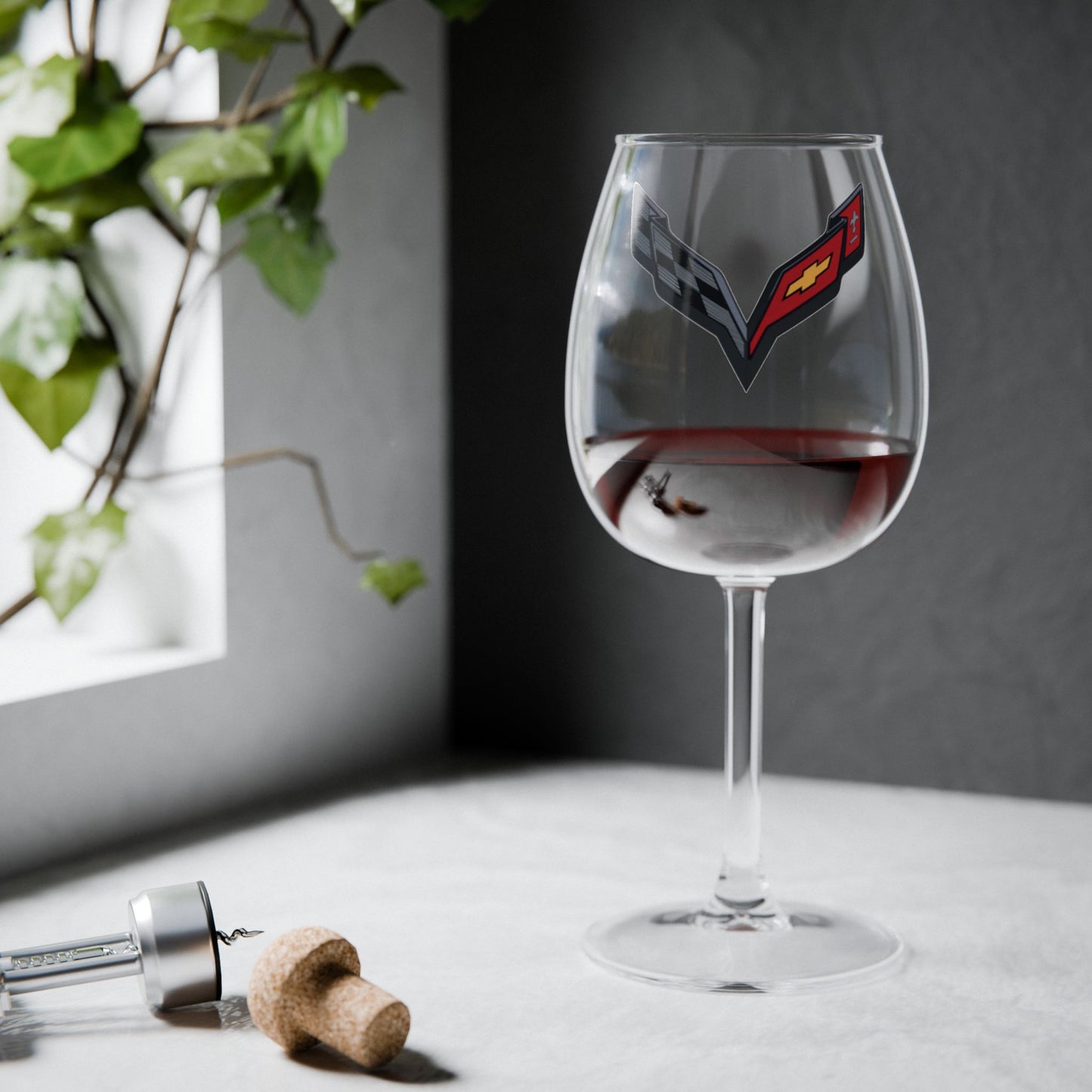 Corvette C7 Emblem Wine Glass