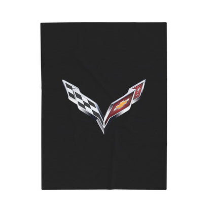 Corvette Blanket, C7 Corvette Gifts, Car Enthusist , Soft Blanket, Corvette Logo, Velveteen Blanket, Car Guy Gifts, Corvette Accessory