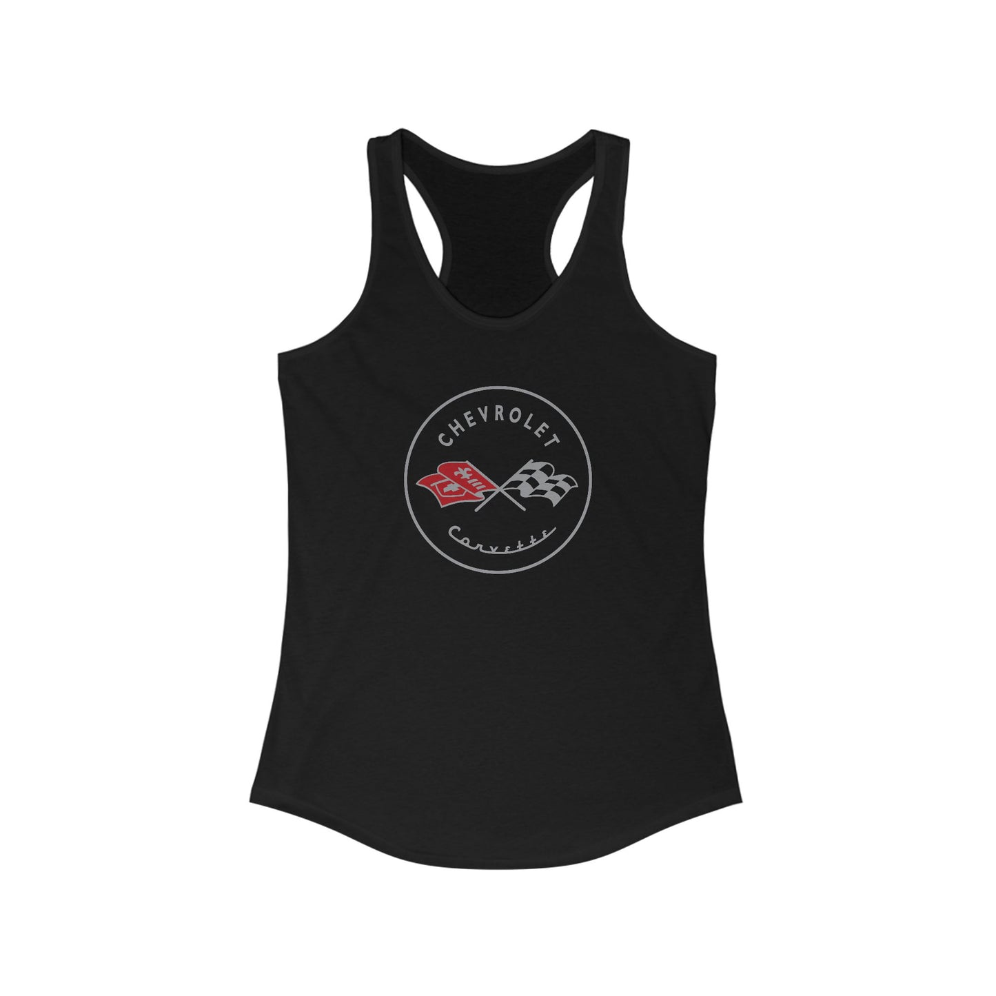 Corvette C1 Women's Racerback Tank Top, Gifts for Car Girls, Summer Top, Fitness Tank, Raceday Gear, Black Corvette Shirt