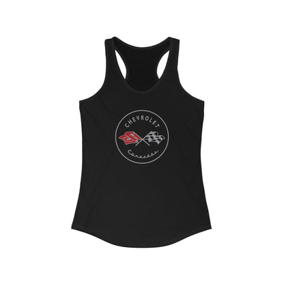 Corvette C1 Women's Racerback Tank Top, Gifts for Car Girls, Summer Top, Fitness Tank, Raceday Gear, Black Corvette Shirt