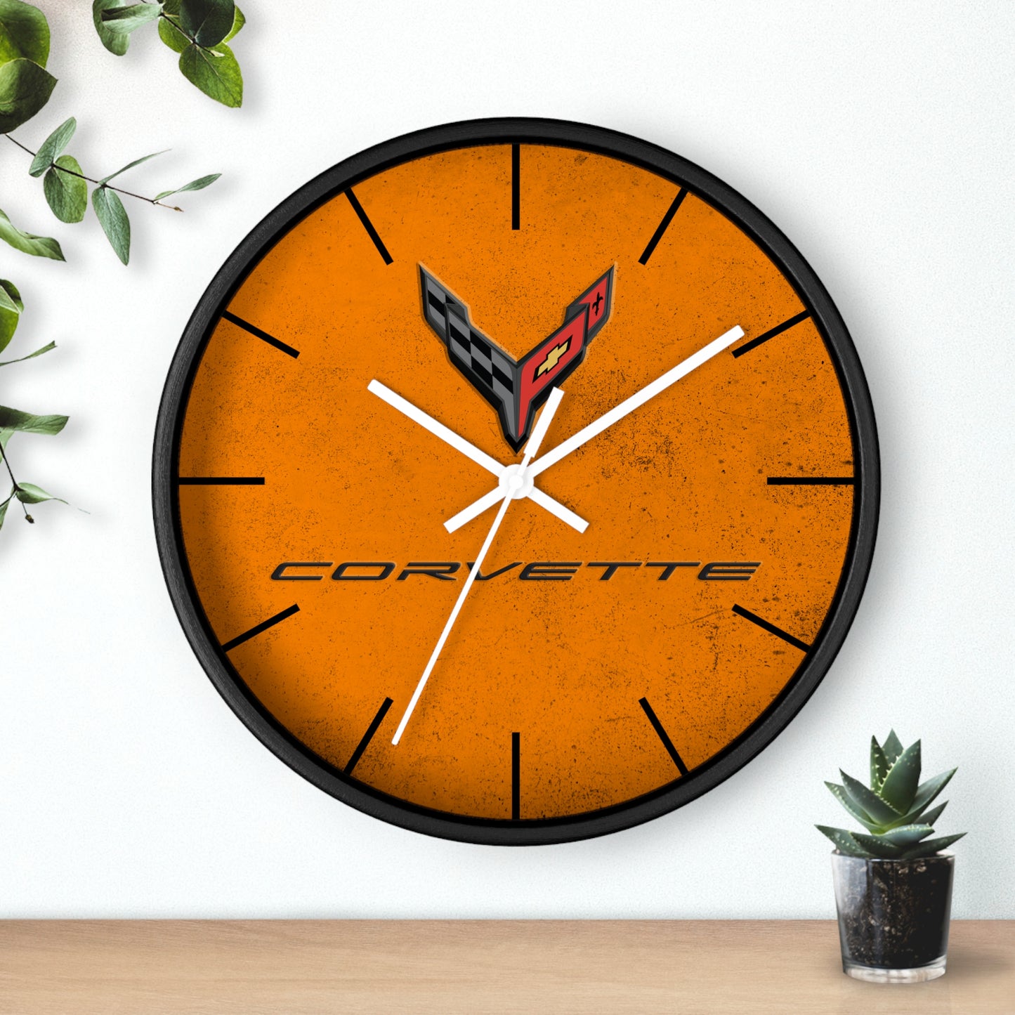 Corvette C8 Wall Clock, Racing Home Decor, Gift for Him, Man Cave Clock, Corvette Merchandise, Mancave Gift, Clocks