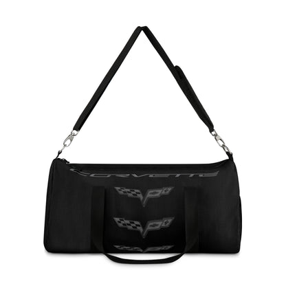 Blackout Corvette Duffel Bag, C6 Logo, Gym Bag, Travel Bag, Gifts for Car Guys, Gifts for Car Girls, Corvette Merch, Overnight Duffel