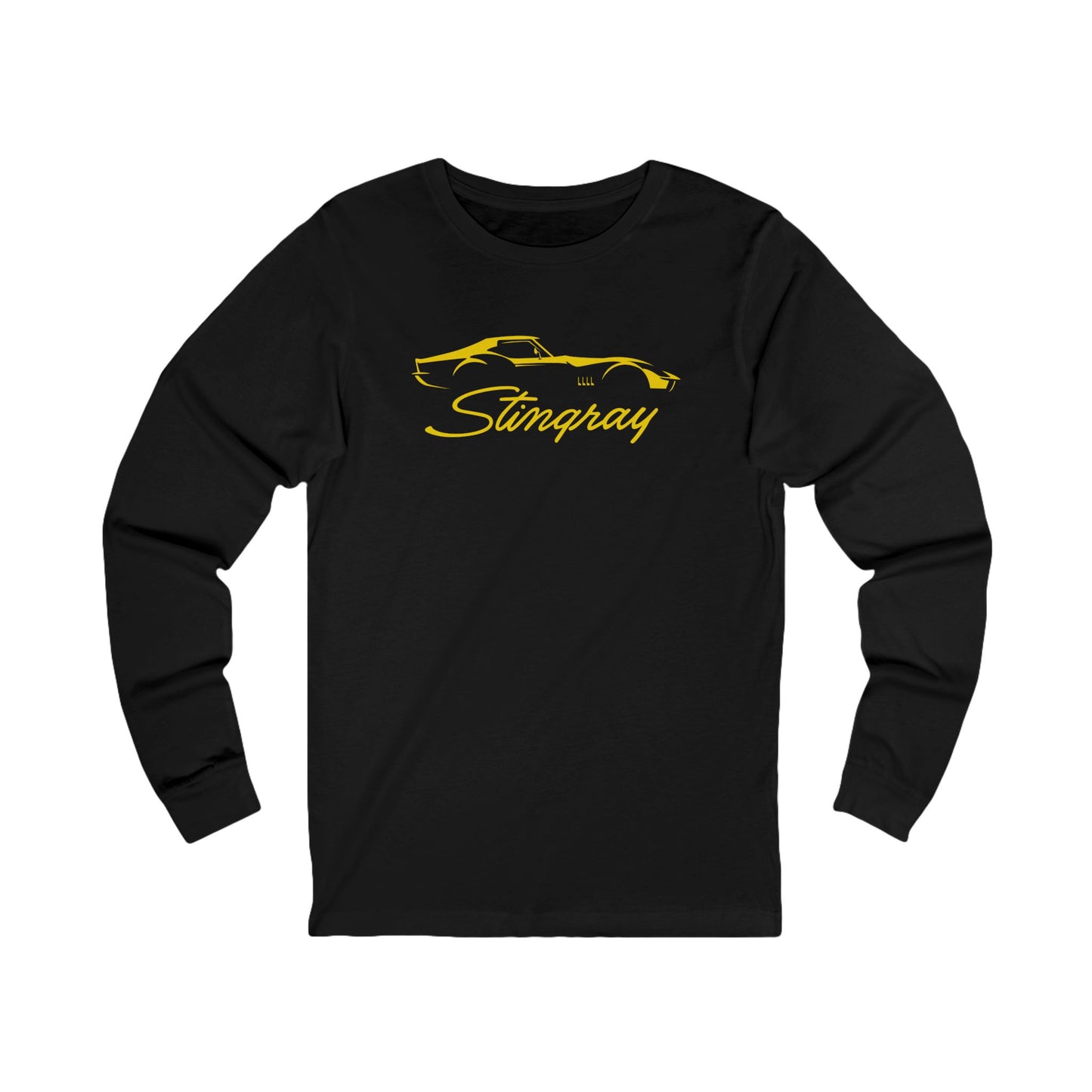 Unisex Corvette Yellow C3 Stingray Long Sleeve Tee, Custom Silhouette, Graphic T-Shirt, Gift for Him, Gift for Her, Bella+Canvas, Soft Shirt