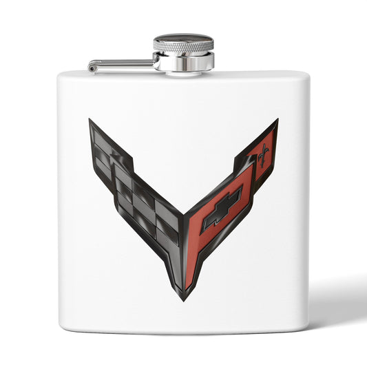 Corvette Flask, C8 Corvette Gifts, Car Enthusiast Hip Flask, 6oz Stainless Steel, Corvette Accessories, Pocket Flask, Gift for Car Guys
