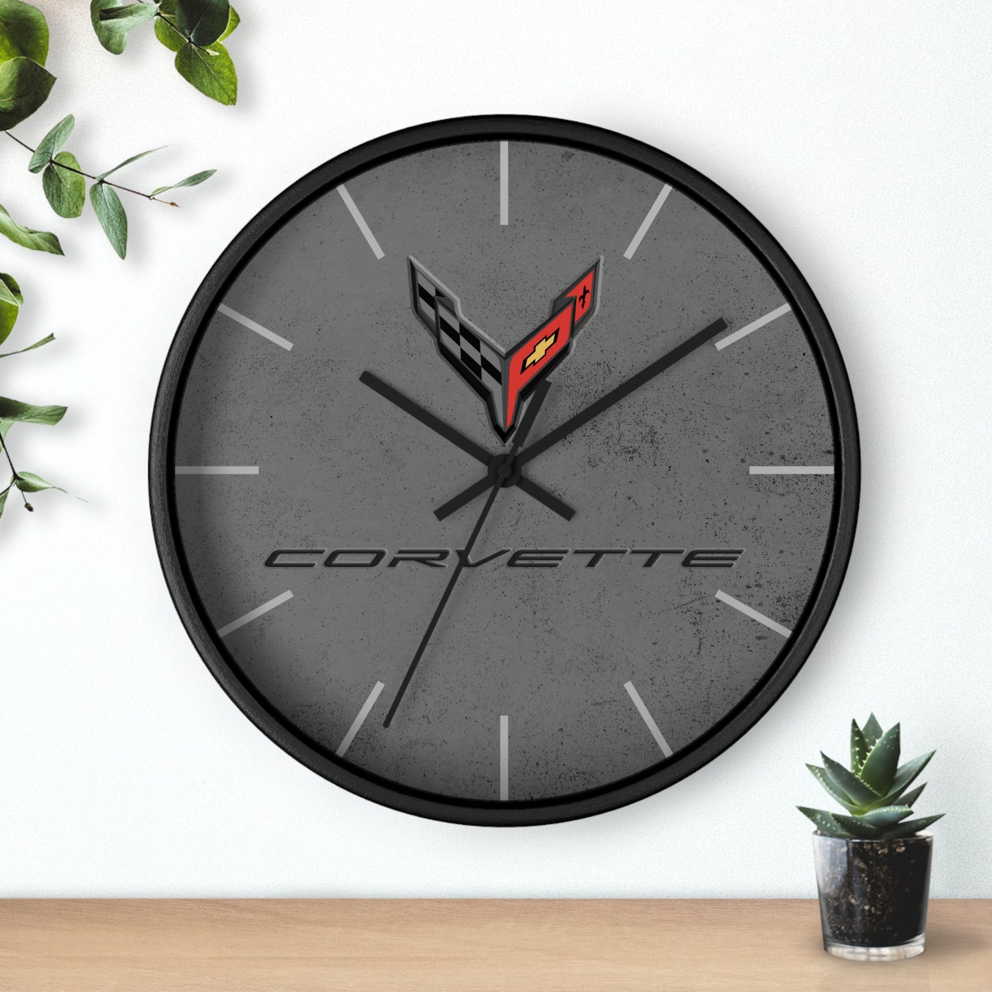 Corvette C8 Wall Clock, Racing Home Decor, Gift for Him, Man Cave Clock, Corvette Merchandise, Mancave Gift, Clocks