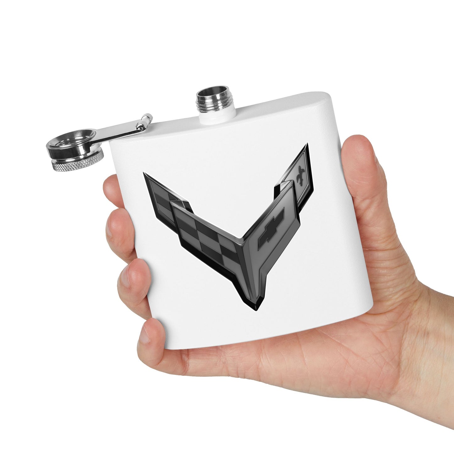 Corvette Flask, C8 Corvette Gifts, Car Enthusiast Hip Flask, 6oz Stainless Steel, Corvette Accessories, Pocket Flask, Gift for Car Guys
